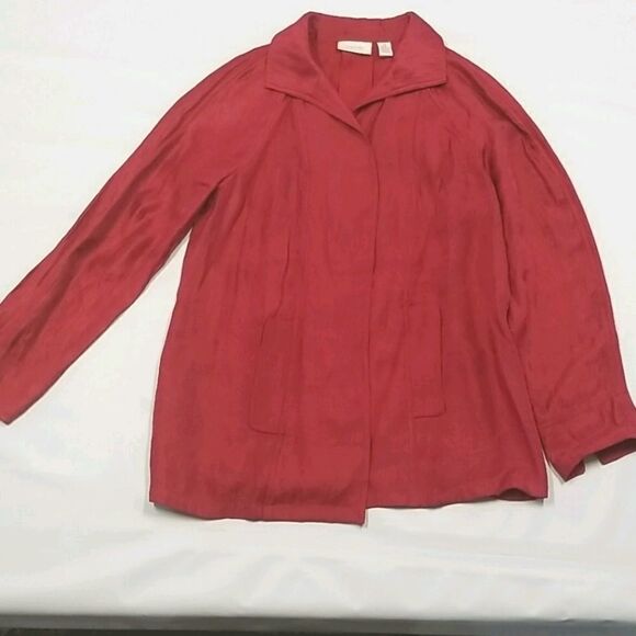 Chicos Blazer Women's Red Open Front Size 0 Chest pit to pit 19" or medium - Picture 1 of 10